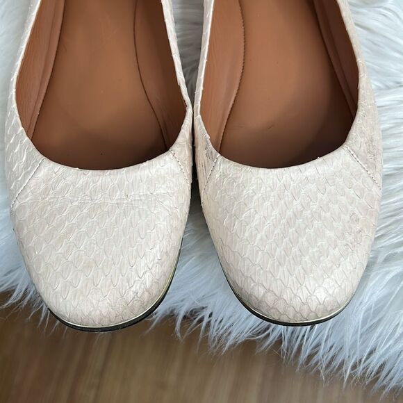 Givenchy Snakeskin Ballet Round Toes Flats Sz 37.5 - Picture 2 of 13